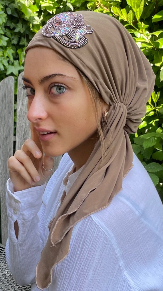 1920s Vintage Style Head Cover Pre Tied Scarf for Women. No Fuss or Pins  Hijab. Easy Slip on Fitted Hair Covering Made in USA -  Canada
