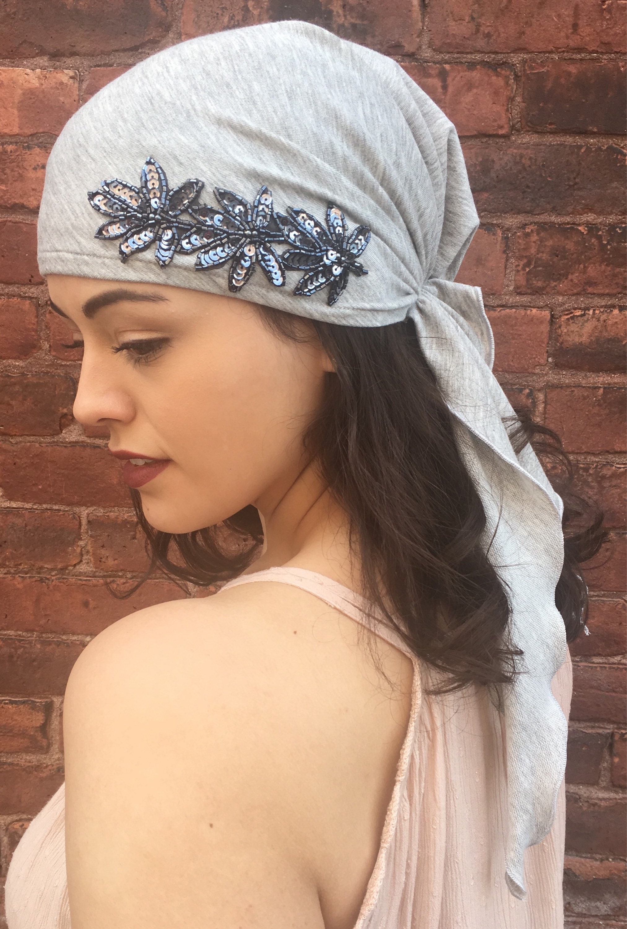 Hair Scarf Stunning Head Wrap Sparkly Easy To Wear Vintage Etsy