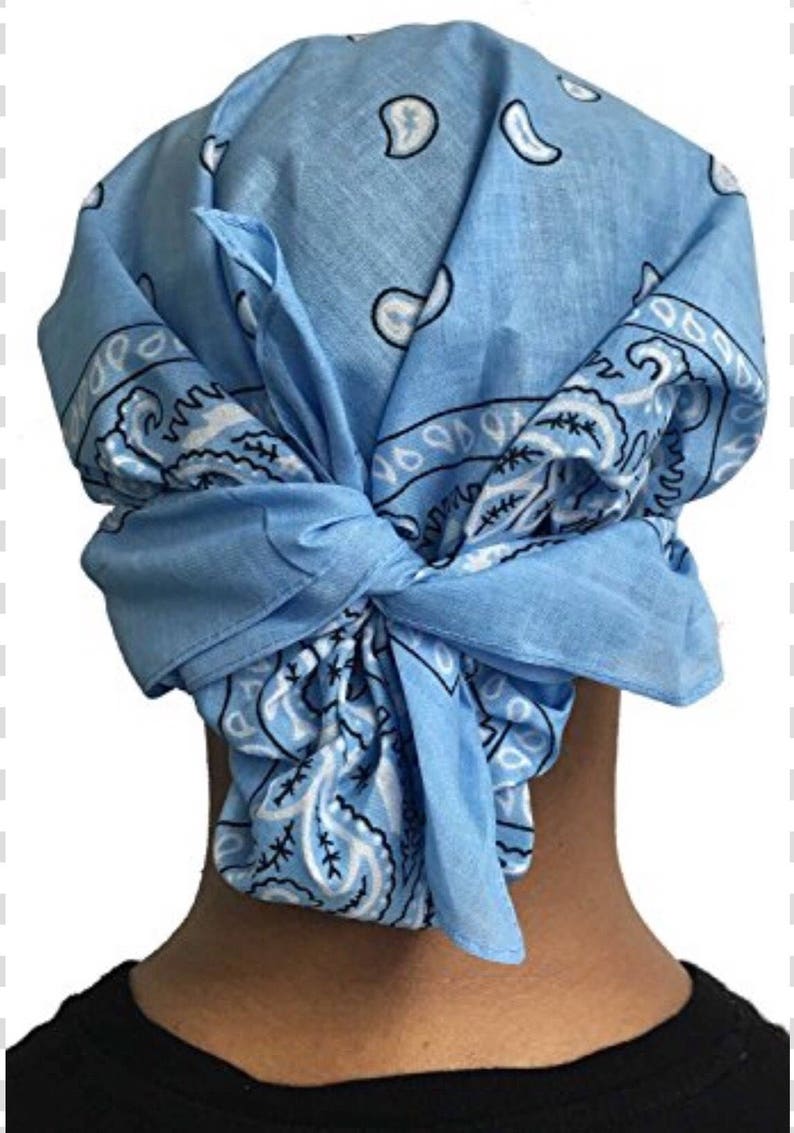 Bandana Scrub Hat Cap For Hospital Doctor Nurse Surgeon Blue Etsy