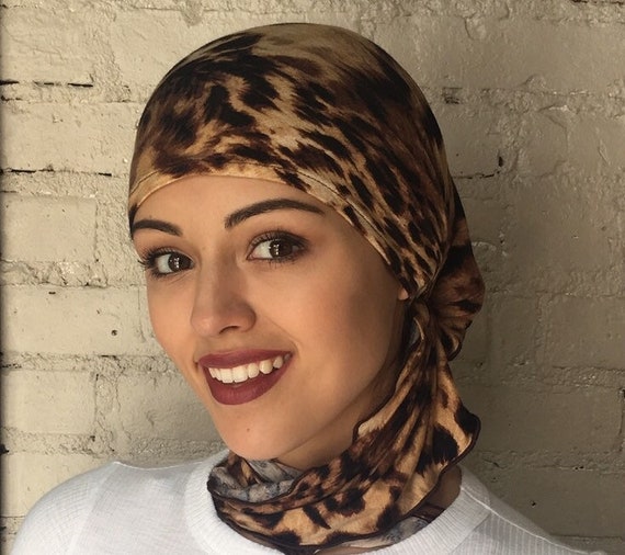 Headwear Gift Hijab Style Animal Print Slip On Style Very Comfortable Pre  Tied Head Wrap Muslim Modern Hijab Scarf Durag Made in USA