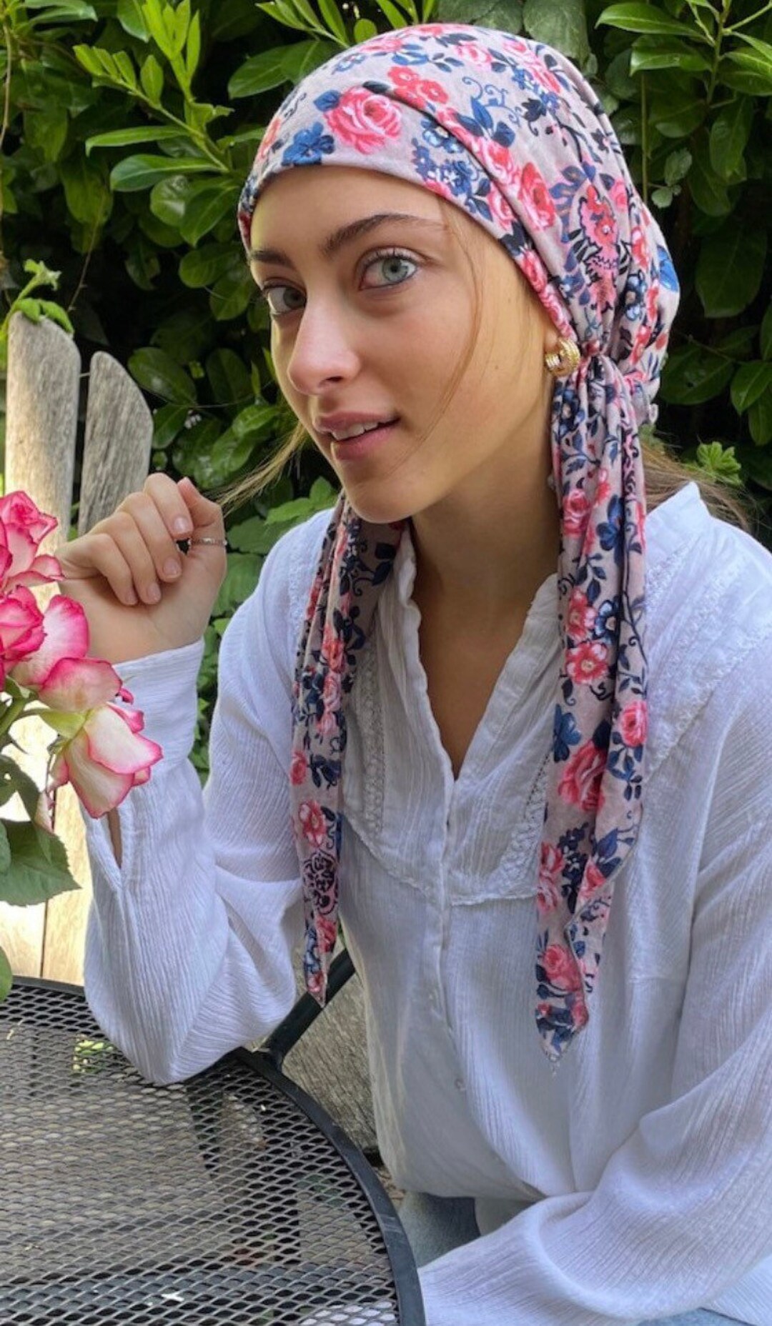 Floral Head Scarf for Women Hair Scarf Easy to Wear Slip - Etsy
