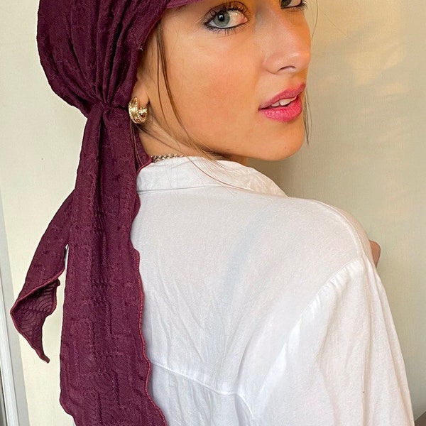 Casquette pare-soleil avec écharpe pré-nouée, chapeau de sport moderne Hijab Tichel. Pour la protection de la maison La plage Vacances Casual Durag