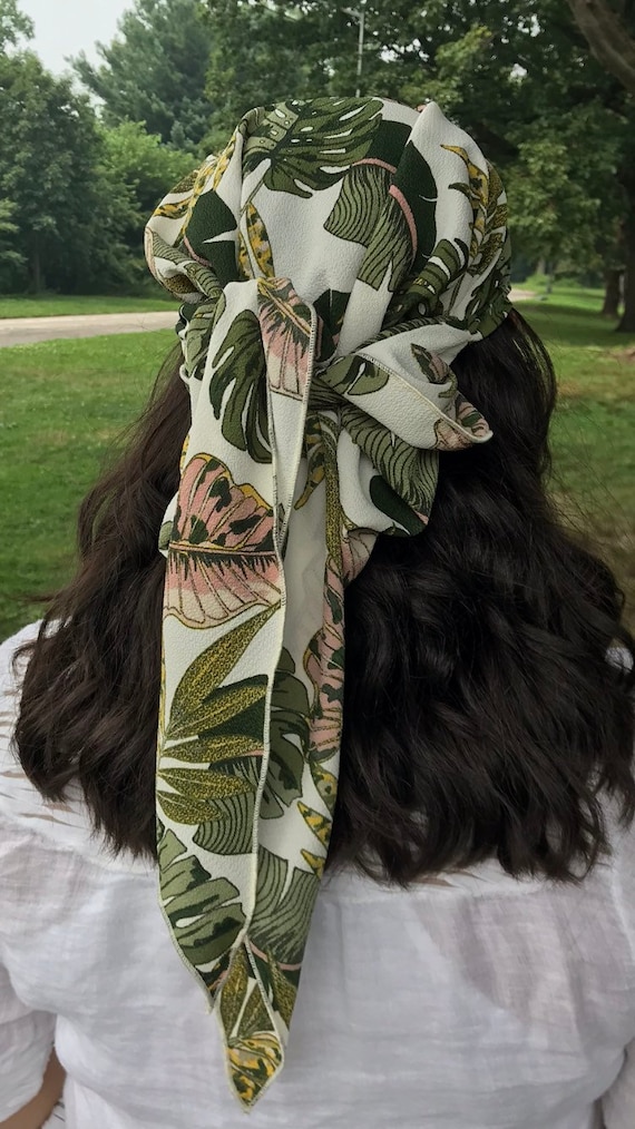 Lightweight Beautiful Hair Scarf Art Print Modern Head Lightweight Beautiful Hair Scarf Art Print Modern Head