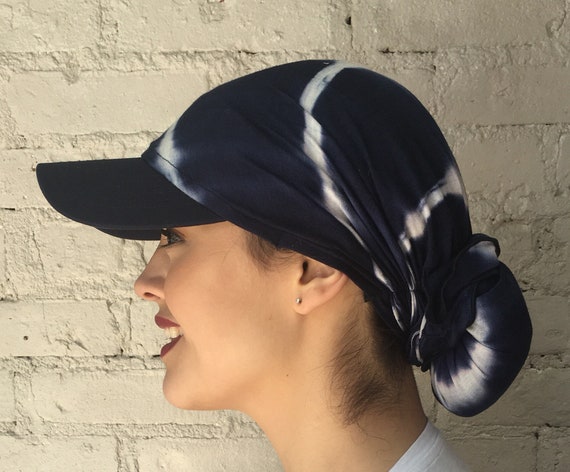 Sun Hat With Visor Brim Head Cover Tie Back Head & Face Shade New Easy on  Style Tie Dye Baseball Cap Scarf Hair Wrap Hijab Durag for Women -   Canada