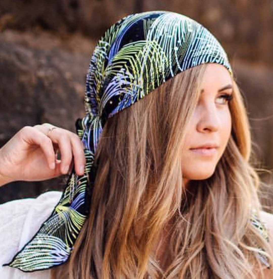 Swim Beach Hair Wrap for Women Tie Back Hat Cap to Conceal Hair to Cover Head in the Sun Pre