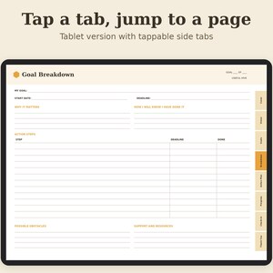 Goal Planner Printable, Yearly Vision Worksheet, Action Steps Tracker PDF, Letter A4 A5 GoodNotes 画像 4
