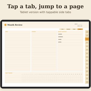 Undated Monthly Planner Printable, Goal Setting, Habit Tracker, Review PDF, Letter A4 A5 Tablet image 7