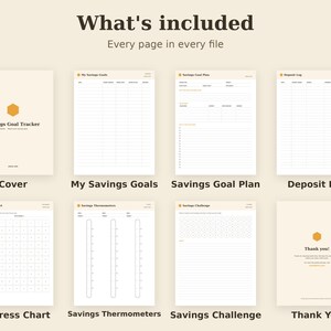 Savings Goal Tracker Printable, Money Challenge, Emergency Fund Log PDF, Letter A4 A5 GoodNotes imagem 2
