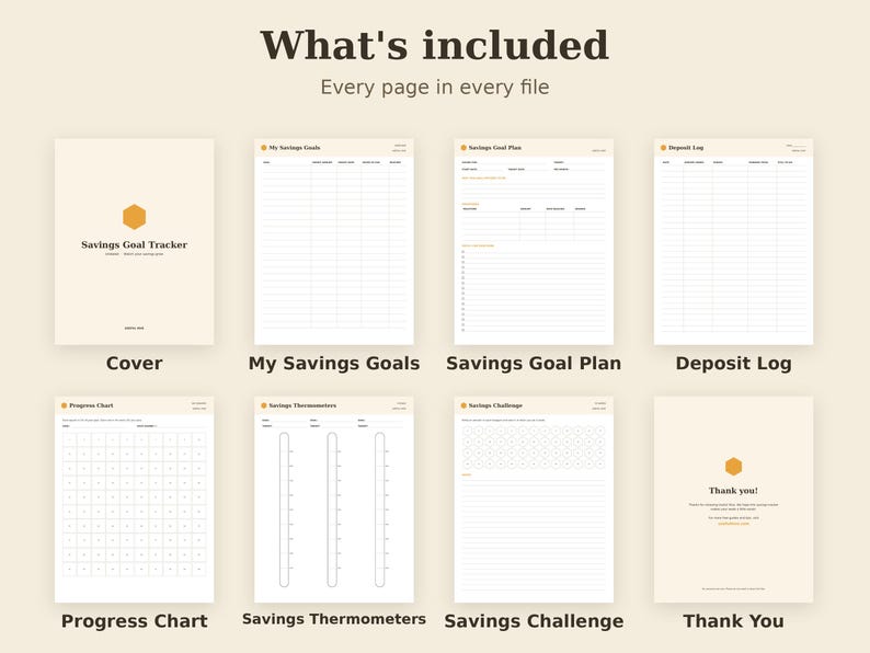 Savings Goal Tracker Printable, Money Challenge, Emergency Fund Log PDF, Letter A4 A5 GoodNotes imagem 2