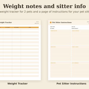 Planificador de cuidado de mascotas imprimible, registro de historial veterinario, organizador de perros y gatos en PDF, tamaño carta, A4, A5 y tableta. imagen 5