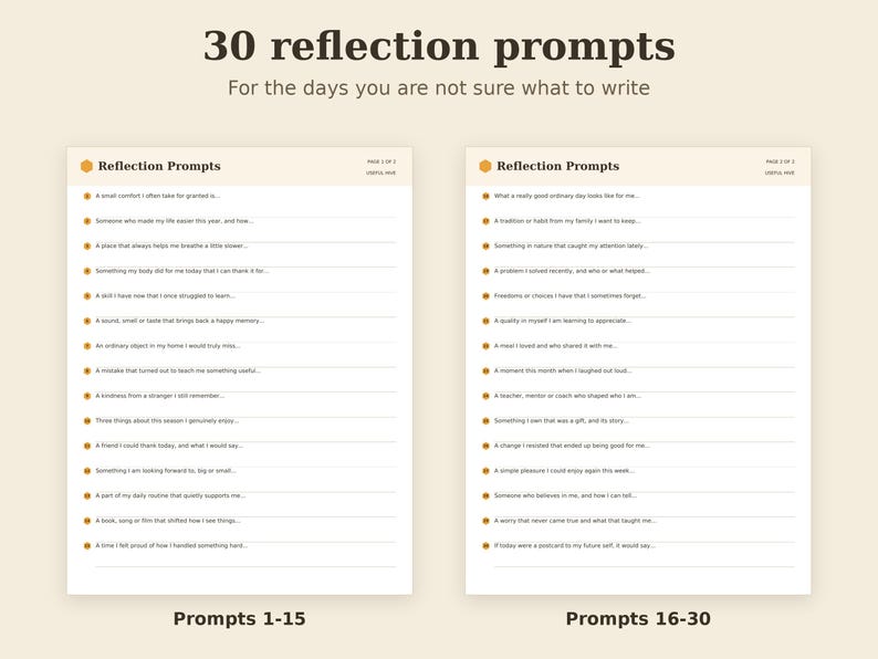 Utskrivbar tacksamhetsdagbok, dagliga affirmationer, humörspårare, reflektionsuppmaningar PDF, brev A4 A5-tavla bild 4