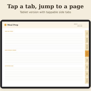 Undated Weekly Meal Planner Printable, Grocery List, Food Prep PDF, Letter A4 A5 GoodNotes Bild 4