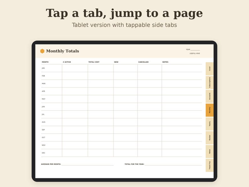 Subscription Tracker Printable, Recurring Payment Log, Streaming Service List PDF, Letter A4 A5 GoodNotes 画像 4