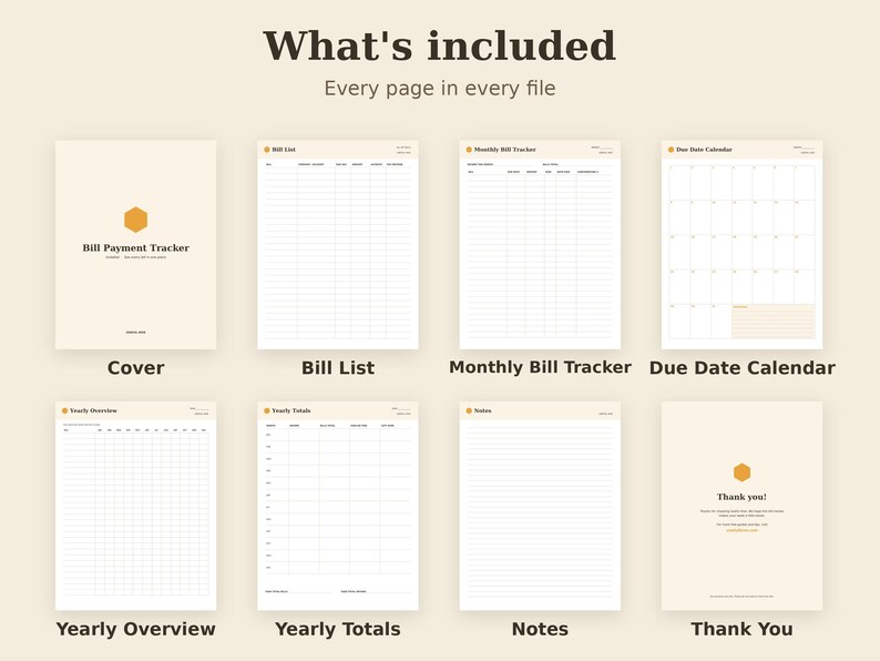 Bill Payment Tracker Printable, Due Date Checklist, Expense Log PDF, Letter A4 A5 GoodNotes image 2