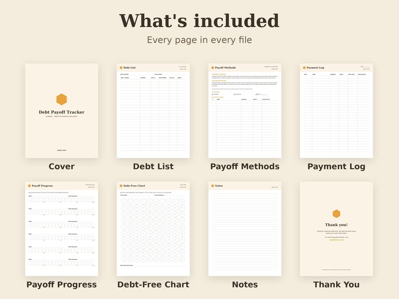 Debt Payoff Tracker Printable, Snowball Worksheet, Avalanche Planner PDF, Letter A4 A5 GoodNotes imagen 2