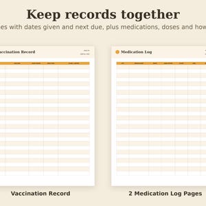 Planificador de cuidado de mascotas imprimible, registro de historial veterinario, organizador de perros y gatos en PDF, tamaño carta, A4, A5 y tableta. imagen 4