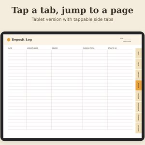 Savings Goal Tracker Printable, Money Challenge, Emergency Fund Log PDF, Letter A4 A5 GoodNotes imagem 4