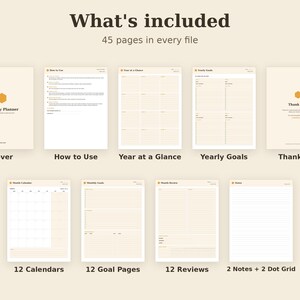 Undated Monthly Planner Printable, Goal Setting, Habit Tracker, Review PDF, Letter A4 A5 Tablet image 8