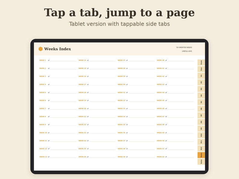 Undated Weekly Planner Printable, Monthly Calendar, Year Overview PDF, Letter A4 A5 Tablet image 7