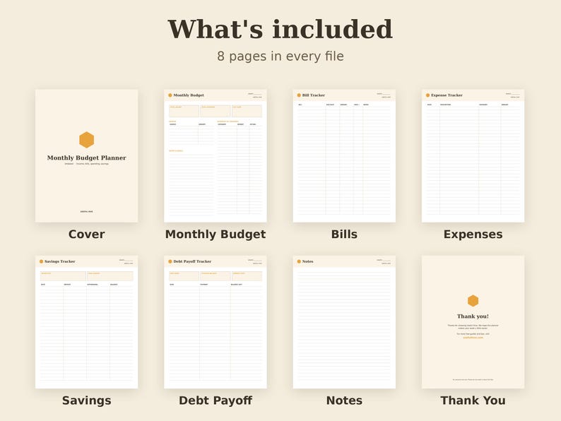 Monthly Budget Planner Printable, Expense Tracker, Bill Organizer, Savings PDF, Letter A4 A5 GoodNotes image 2
