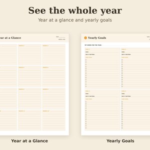 Undated Monthly Planner Printable, Goal Setting, Habit Tracker, Review PDF, Letter A4 A5 Tablet image 4