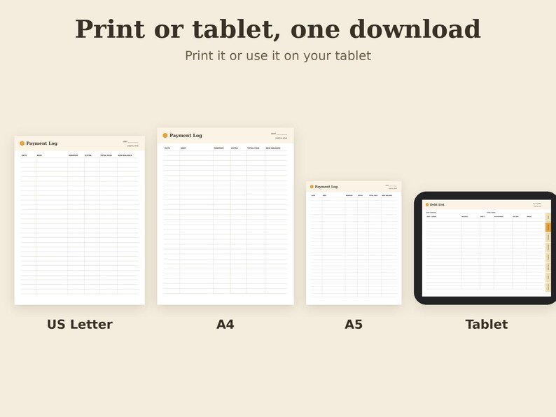 Debt Payoff Tracker Printable, Snowball Worksheet, Avalanche Planner PDF, Letter A4 A5 GoodNotes imagen 3