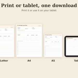 Savings Goal Tracker Printable, Money Challenge, Emergency Fund Log PDF, Letter A4 A5 GoodNotes imagem 3