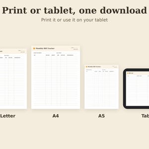 Bill Payment Tracker Printable, Due Date Checklist, Expense Log PDF, Letter A4 A5 GoodNotes image 3