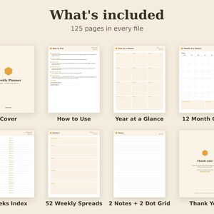 Undated Weekly Planner Printable, Monthly Calendar, Year Overview PDF, Letter A4 A5 Tablet image 8