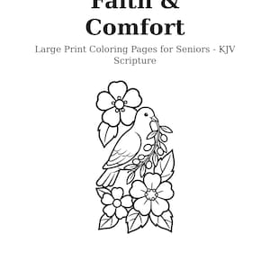 Large Print Christian Coloring Book for Seniors | Bible Verse Coloring Pages KJV | Bold Easy Designs | Faith Gift for Mom | Printable PDF