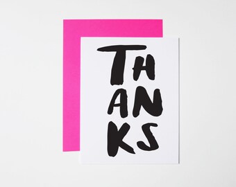 Thank You Card- Brushed Thanks