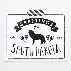 Cartolina dello stato del Dakota del sud