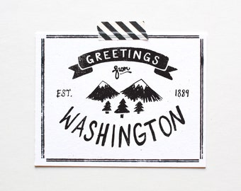 State of Washington Postcard, Screenprinted