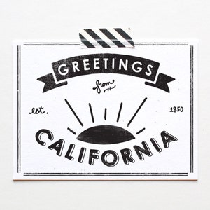 Cartolina di stato della California, serigrafati