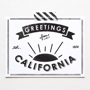 State of California Postcard, Screenprinted