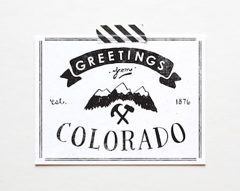 Briefkaart van de staat Colorado