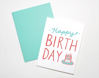 Birthday Card- Happy Birthday Cake