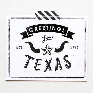 Screenprinted State of Texas Postcard