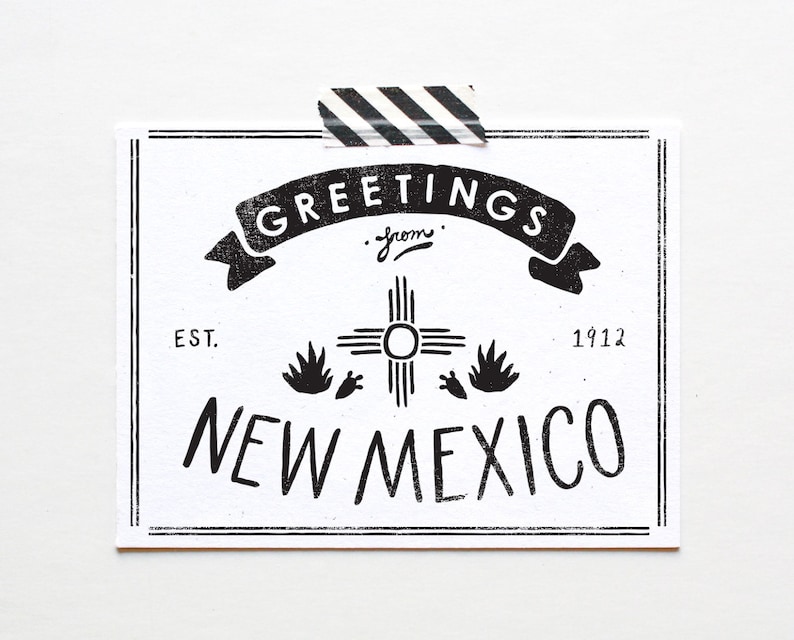 State of New Mexico Postcard Etsy
