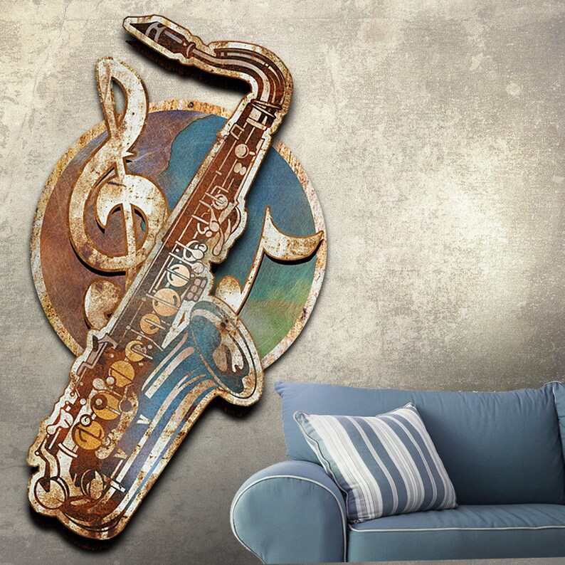 Metal Wall Art Dimension 3d Blues Sax Sculpture - Etsy