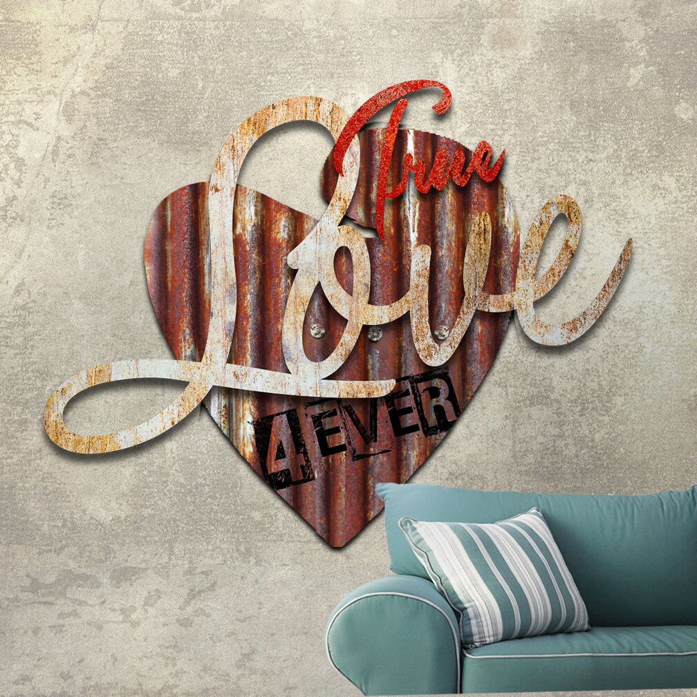 Metal Wall Art 3D True Love Metal Sculpture 34 Inches X 36 Etsy
