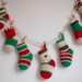 Christmas garland, christmas decoration, holiday decor, crochet stockings, christmas ornaments, Winter Wall Decoraction