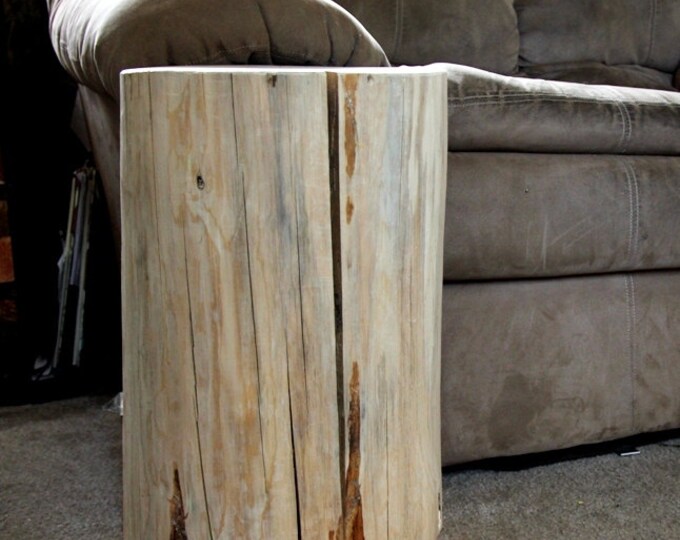 Wood Stump Table Tree Stump Table Reclaimed Wood Side Etsy