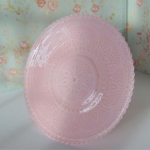 8.0" Distressed Pink Glass Cake Stand, Small Cake Stand, Glass Cupcake Stand, Baby Pink Cake Stand, Baby Shower, Distressed Dessert Stand