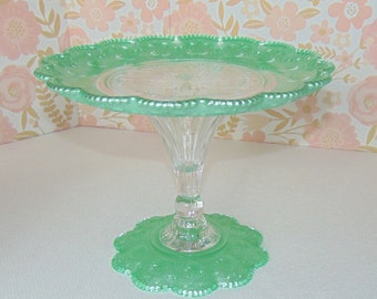 Mint Green Cake Stand, 10.0" Green Cake Stand, Mint Green Cake Pedestal, Mint Baby Shower, Wedding Cake Stand