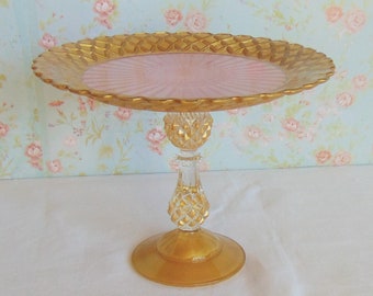 Pink and Gold Cake Stand, Baby Shower Cake Stand, Wedding Cake Pedestal, Gold and Pink Dessert Stand