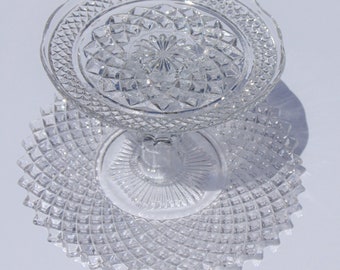 Clear Glass  and Crystal Cake Stand, 2 Tier Stand, Petite Dessert Stand, Mini Cake Stand, Weddings, Baby Shower