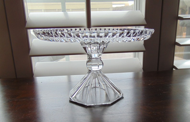 Crystal Glass Cake Stand, Small Cake Stand, Dessert Pedestal Stand, Weddings, Baby Shower, Small Dessert Stand image 1