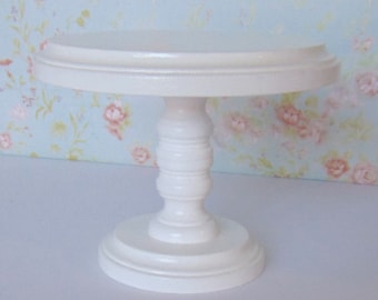 Hand Painted Wood Cake Stand, 6 inch Dessert Display