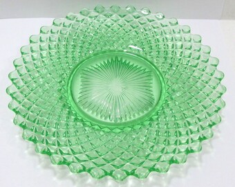 Set of 4, Green Westmoreland "English Hobnail" Depression Era 8" Plates